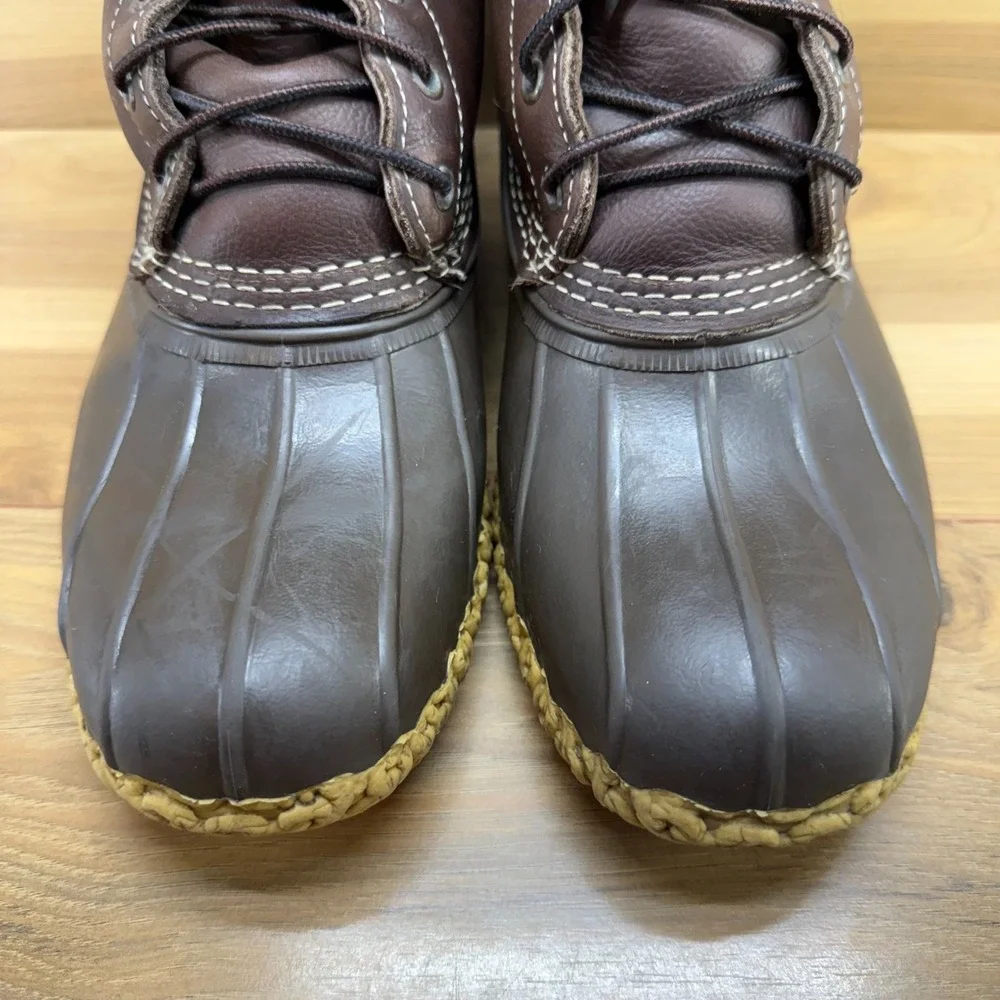 LL BEAN Bean Boots Shearling Fur Lined Mens 10 Brown Leather Heritage Hunting